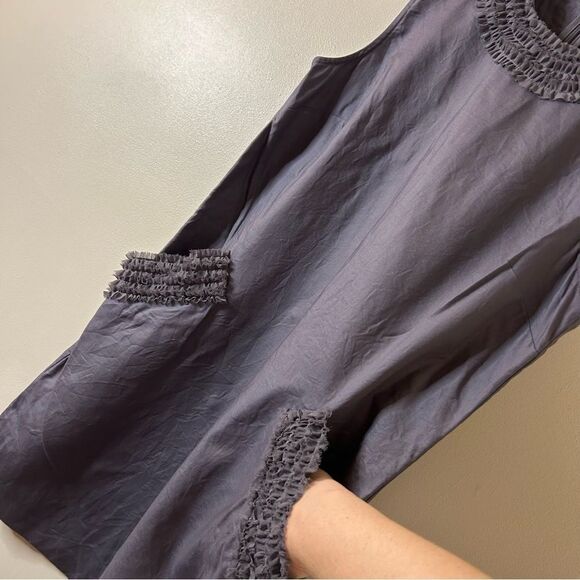 LOFT Classy Gray Dress Ruffles Pockets Women's 2 Excellent Preworn Condition - Picture 4 of 7